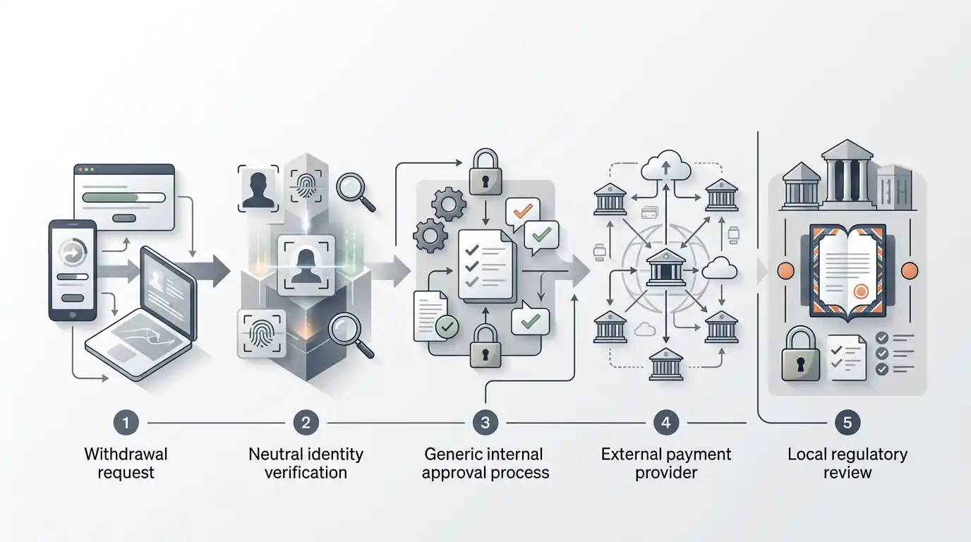 Tijdlijn van opnameaanvraag, KYC, casino-goedkeuring, betaalprovider en belastingcontrole